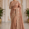 CFSAR-229 | Premium Dusty Rose Pink Banarasi Organza Heavy Jaal Handwork Saree with Designer Pallu