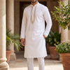 CFKP502 | Cream & White Kurta with Straight Pyjama