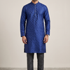 CFKP-323 | Men's Royal Blue Jacquard Kurta with Black Churidar