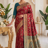 CFPSR-324 | Premium Maroon & Teal Green Art Silk Saree with Unstitched Blouse