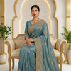 CFSAR-132 | Soft Fendy Saree | Zari & Stone Work | Turquoise