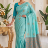 CFPSR-329 | Premium Sea Green Kora Silk Saree with Unstitched Blouse