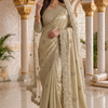 CFSAR-109 | Bridal Shimmer Saree with Dupatta | Gold Zari & Stone Work