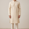 CFKP-321 | Ivory Brocade Embroidered Kurta Set with Churidar