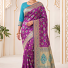 CFPSR-323 | Premium Teal Blue & Purple Art Silk Saree with Unstitched Blouse