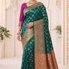 CFPSR-301 | Premium Teal Green & Maroon Art Silk Saree with Unstitched Blouse