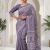 CFPSR-348 | Premium Lavender Purple & Ivory Tussar Silk Saree with Ready Made Blouse
