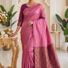 CFPSR-329| Premium Dark Pink Kora Silk Saree with Unstitched Blouse