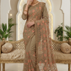 CFSAR-184 | Dusty Olive Designer Soft Net Saree | Resham, Kasab & Swarovski Stone Border Work