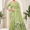CFPSR-329 | Premium Pistachio Green Kora Silk Saree with Unstitched Blouse