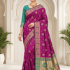 CFPSR-327 | Premium Purple & Teal Art Silk Saree with Unstitched Blouse