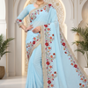 CFPSR-351 | Premium Parsi Embroidered Georgette Saree with Stitched Blouse