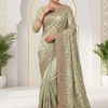 CFPSR-358 | Premium Chinon Embroidered Saree with Stitched Blouse