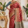 CFPSR-320 | Premium Maroon Red & Teal Blue Art Silk Saree with Unstitched Blouse