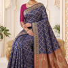 CFPSR-307 | Premium Teal Blue & Maroon Art Silk Printed Saree
