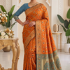 CFPSR-326 | Premium Orange & Teal Blue Art Silk Saree with Unstitched Blouse
