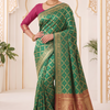 CFPSR-310 | Premium Green & Magenta Art Silk Saree with Unstitched Blouse