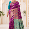 CFPSR-302 | Elegant Magenta & Turquoise Art Silk Saree with Traditional Paisley Pallu