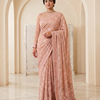 CFSAR-397 | Elegant Blush Pink Pure Gorjet Handwork Saree with Stitched Blouse