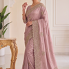 CFSAR-115 | Shimmer Georgette Saree | Zari & Stone Work | Lilac