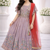 Dusty Lavender Lehenga Choli - Soft Georgette Festive Ensemble