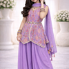 Lavender Purple Georgette Sharara Set - Premium Ethnic Wear